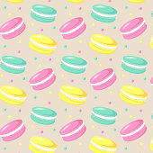 Macaroons seamless pattern. Print design for decor, textile, packaging, wrapping paper etc.