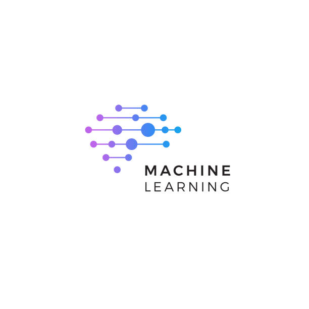 Machine learning logo. Neurons connections, synapses emblem. Neural network. Isolated human brain icon. Artificial Intelligence innovation sign. AI symbol. Digital data vector illustration. Cyber tech vector art illustration