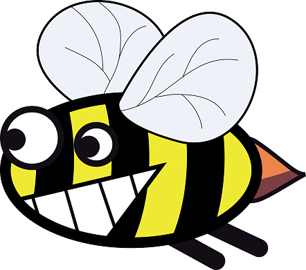 Mad speedy cartoon bee
