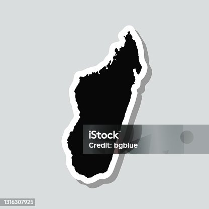 istock Madagascar map sticker on gray background 1316307925