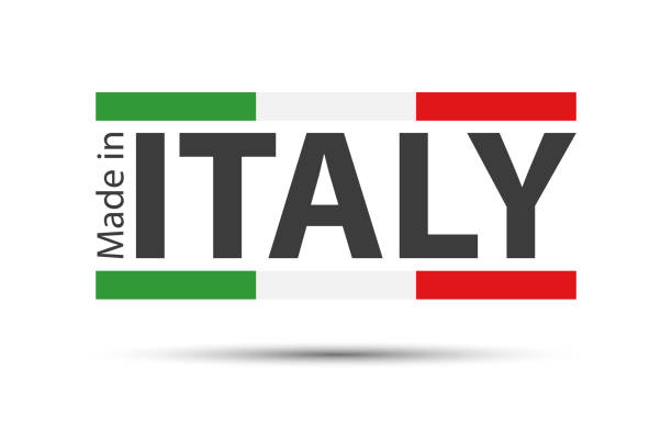 illustrazioni stock, clip art, cartoni animati e icone di tendenza di made in italy, simbolo colorato con tricolore italiano isolato su sfondo bianco - made in italy