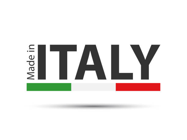 illustrazioni stock, clip art, cartoni animati e icone di tendenza di made in italy, simbolo colorato con tricolore italiano isolato su sfondo bianco - made in italy