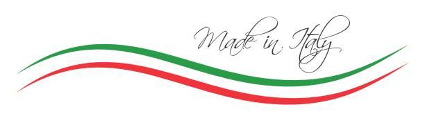 illustrazioni stock, clip art, cartoni animati e icone di tendenza di simbolo made in italy, nastro colorato con il tricolore italiano - made in italy