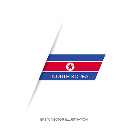 Made in the North Korea label or North Korean Flag, Product emblem stock illustration