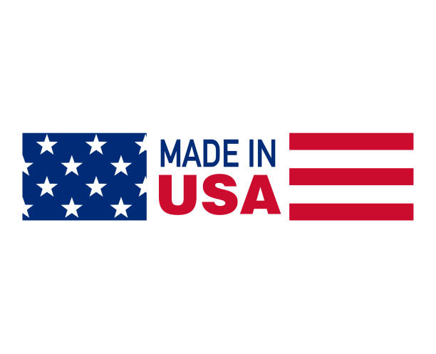 美國製造的美國國旗 - 美國製造 短語 插圖 幅插畫檔、美工圖案、卡通及圖標