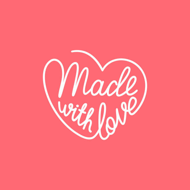 Made with love. Handwritten stylized heart. Vector illustration Made with love. Handwritten stylized heart. Vector illustration craft stock illustrations