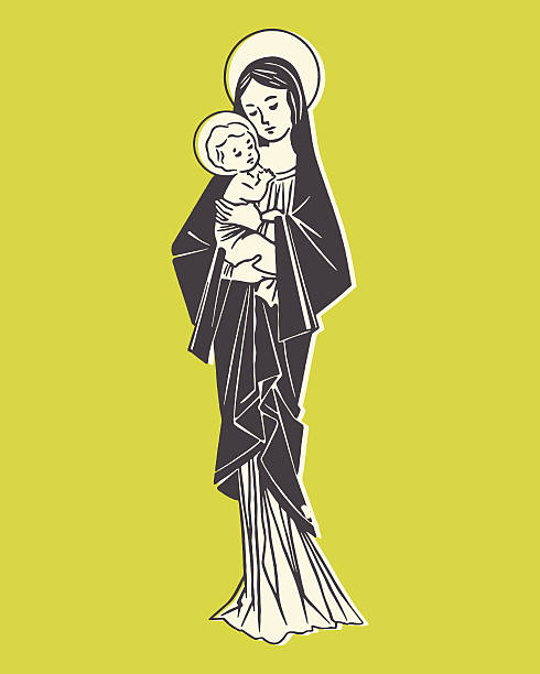 madonna 및 어린이 - madonna stock illustrations
