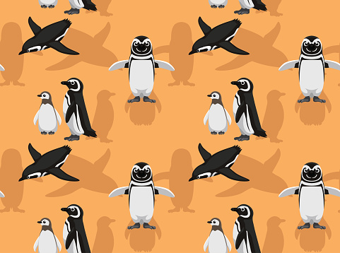 マゼラン ペンギン漫画背景のシームレスな壁紙 イラストレーションのベクターアート素材や画像を多数ご用意 Istock