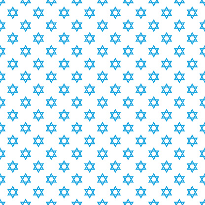 Magen David star pattern vector illustration. Jewish Israeli symbol pattern, ornament. Star of David background.