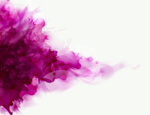 Magenta watercolor big blot spread to the light background. Abstract composition for the bright design. Magenta watercolor big blot spread to the light background. Abstract vector composition for the bright design. magenta stock illustrations