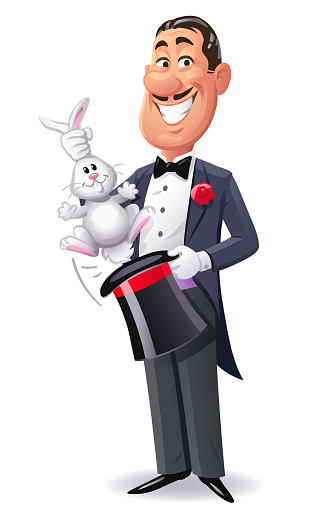 Magician Pulling Rabbit Out Of Hat