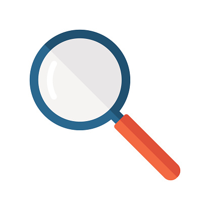 Magnifier Flat Icon - Vector Illustration