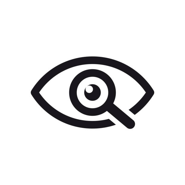 Magnifier with eye outline icon. Find icon, investigate concept symbol. Eye with magnifying glass. Appearance, aspect, look, view, creative vision icon for web and mobile – stock vector Magnifier with eye outline icon. Find icon, investigate concept symbol. Eye with magnifying glass. Appearance, aspect, look, view, creative vision icon for web and mobile – stock vector eye symbols stock illustrations