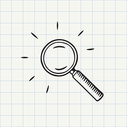 Magnifying glass doodle icon