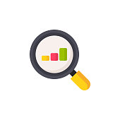 Magnifying Glass, Search, Performance Review Flat Icon.
