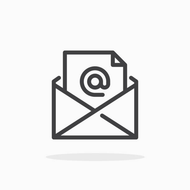 Mail icon in line style. Mail icon in line style. For your design, logo. Vector illustration. Editable Stroke. e mail stock illustrations