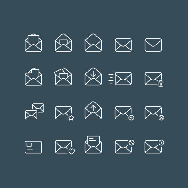 Mail Outline Icons Editable Stroke Set of mail outline vector icons. Editable stroke. envelope stock illustrations