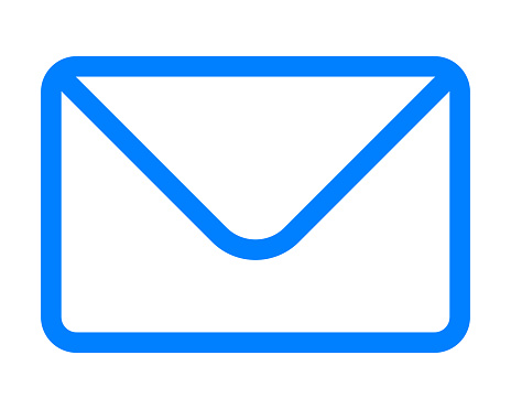 Mail Symbol Icon Blue Simple Outline With Rounded Corners Isolated Vector  Stock Illustration - Download Image Now - iStock
