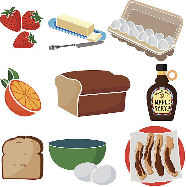 ilustrações de stock, clip art, desenhos animados e ícones de fazer torrada francesa para pequeno-almoço - rabanada