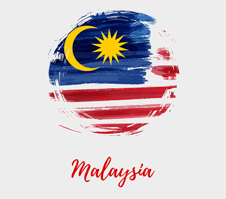 Malaysia Background With Flag In Round Grunge Shape Stock Illustration