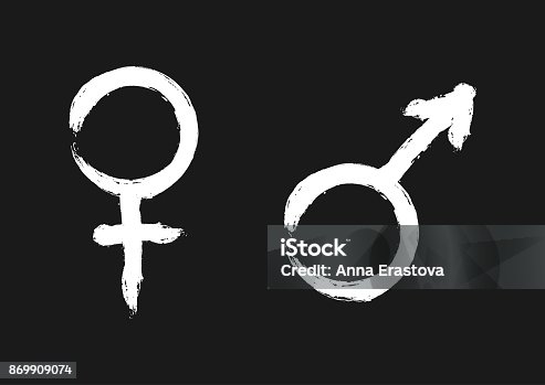 istock Male and female symbols. Sign of sexual identity. 869909074