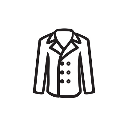 Male Coat Sketch Icon Stock Illustration - Download Image Now - iStock