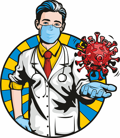 Male Doctor Holding Virus Bacteria