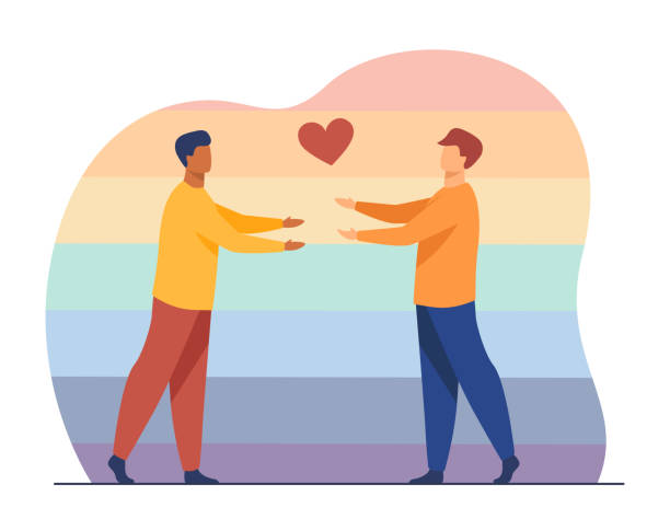 男性 同性戀夫婦 在愛 - 同性情侶 幅插畫檔、美工圖案、卡通及圖標
