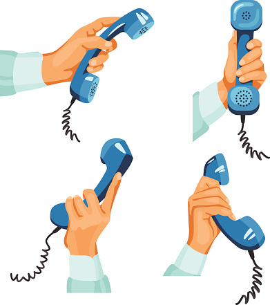 Male hands with telephones in them