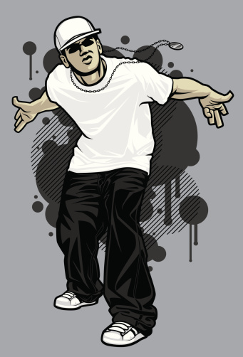 Male Hip-Hop Apparel Model: T-Shirt Pose