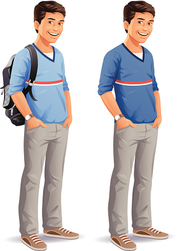 Male Student With Backpack