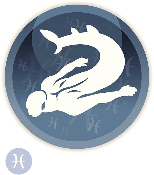Male Zodiac - Pisces One of the 12 male zodiac signs. merman stock illustrations