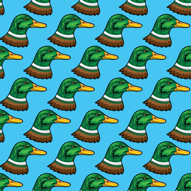Blue rows Fabric-Waverly Ducks in a Row white ducks 