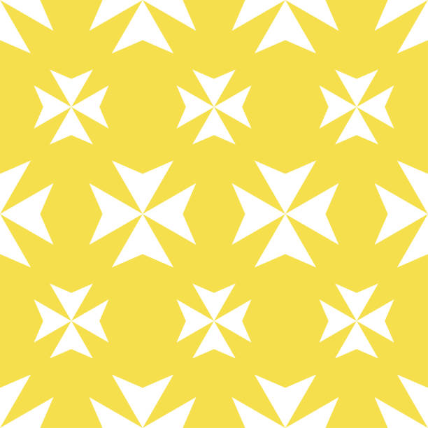 Maltese cross. Cross symbol. Seamless pattern. Sacred geometry. Symbol of protection - a badge of honor. Vector illustration on yellow background Maltese cross. Cross symbol. Seamless pattern. Sacred geometry. Symbol of protection - a badge of honor. Vector illustration on yellow background maltese cross stock illustrations