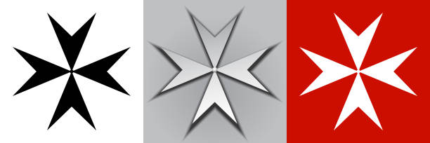 Maltese cross Maltese cross vector illustration. Three variants maltese cross stock illustrations
