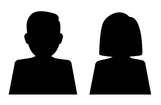 Man and woman silhouette Man and woman silhouette avatar borders stock illustrations