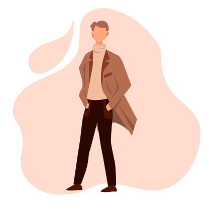 Man character in coat. Vector illustration vector