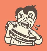 istock Man Eating a Hamburger 1328194371