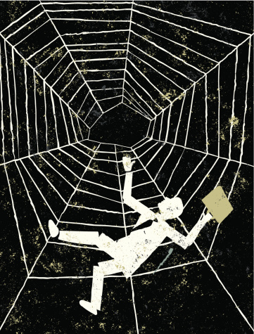 Man Falling Spider's Web