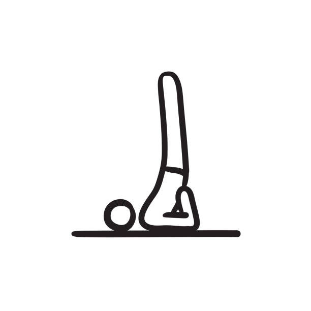 menschen praktizieren yoga skizzensymbol - pilates methode stock-grafiken, -clipart, -cartoons und -symbole