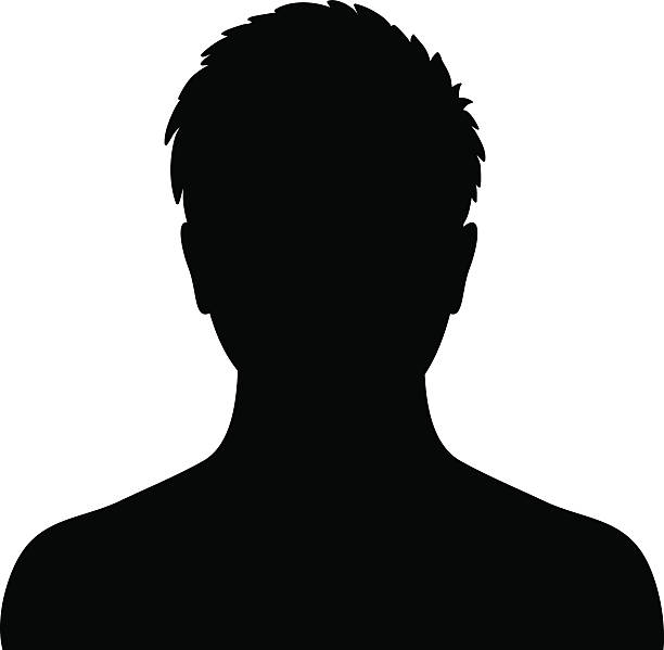Man silhouette profile picture Male avatar, Vector illustration on white background in silhouette photos stock illustrations
