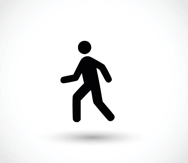 ilustrações de stock, clip art, desenhos animados e ícones de homem a caminhar ícone de ilustração vetorial - trilhos pedestres