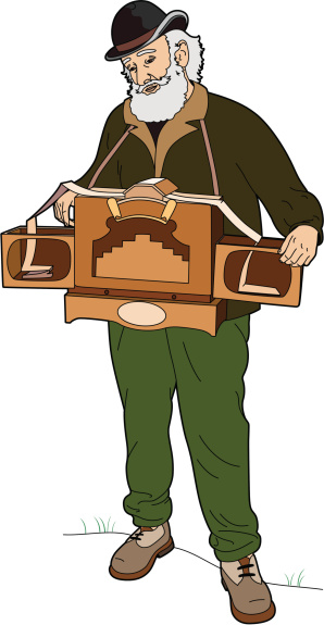 Man with barrel organ