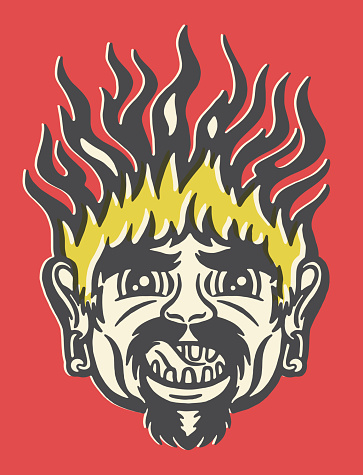 Man with Hair on Fire