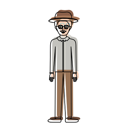 Man With Hat And Glasses And Shirt And Pants And Shoes With Short