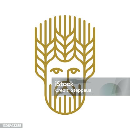 istock Man with wheat hairstyle 1308413385