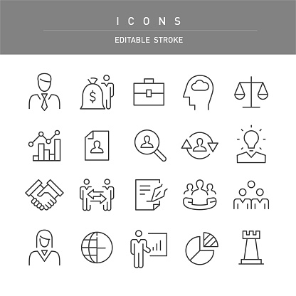 Management Icons - Line Series - Editable Stroke