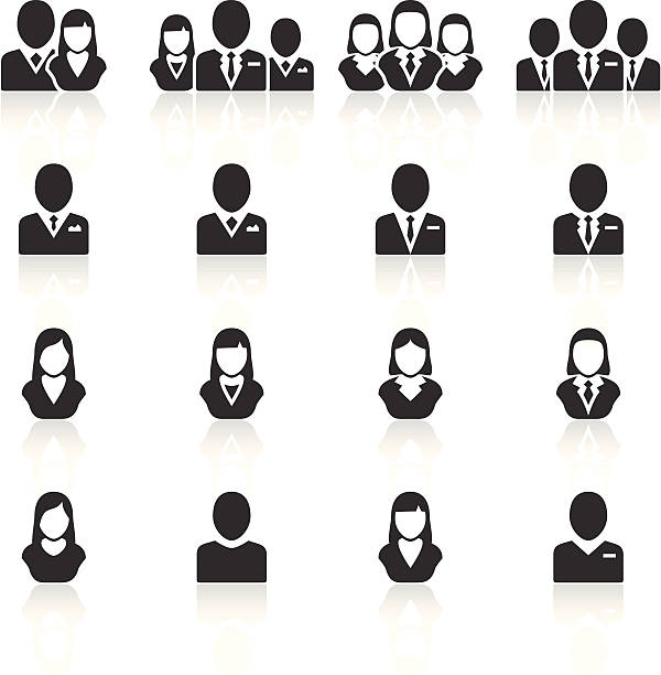Management icons A set of simple, black icons for personal and professional projects. necktie stock illustrations