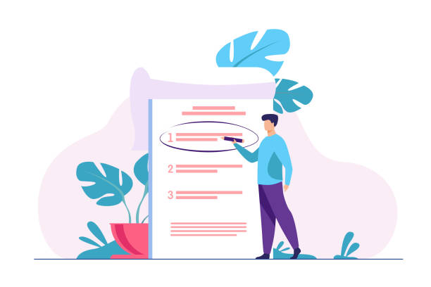 Manager prioritizing tasks in to do list Manager prioritizing tasks in to do list. Man taking notes, planning his work, underlining important points. Vector illustration for agenda, checklist, management, efficiency concept urgency stock illustrations