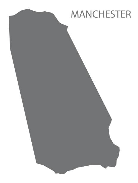 マンチェスター ジャマイカ地域マップの灰色図シルエット図形 - manchester united fc点のイラスト素材／クリップアート素材／マンガ素材／アイコン素材